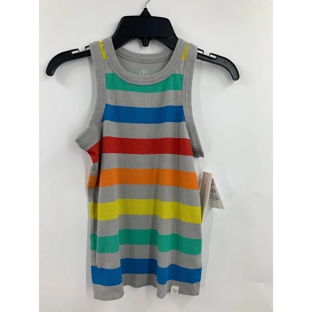Treasure & Bond Girls Rainbow Ribbed Cotton Tank Top Size Size M NWT